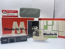 SPY CAMERA Minolta 16 Model P Miniature Rokkor W/ Box, Instructions, Case WORKS