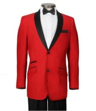Custom Made Groom Tuxedo,Bespoke Black Shawl Lapel Red Jacket Black Pants,tailor