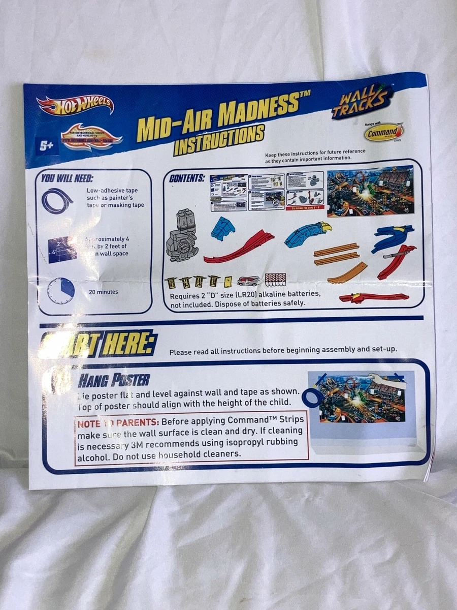Hot Wheels Mid Air Madness Wall Tracks Instruction Booklet