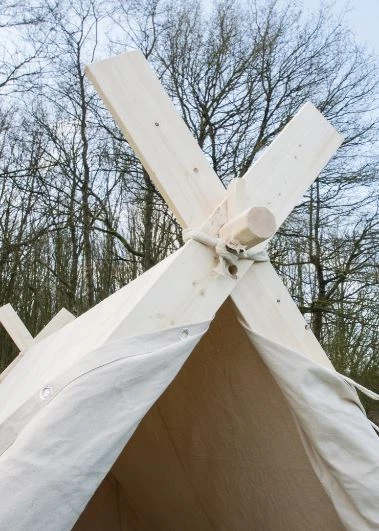 Tienda Vikinga 3x2,7 m Color Natural Tienda Impermeable para Camping Larp Recreación Foto 4 de 4
