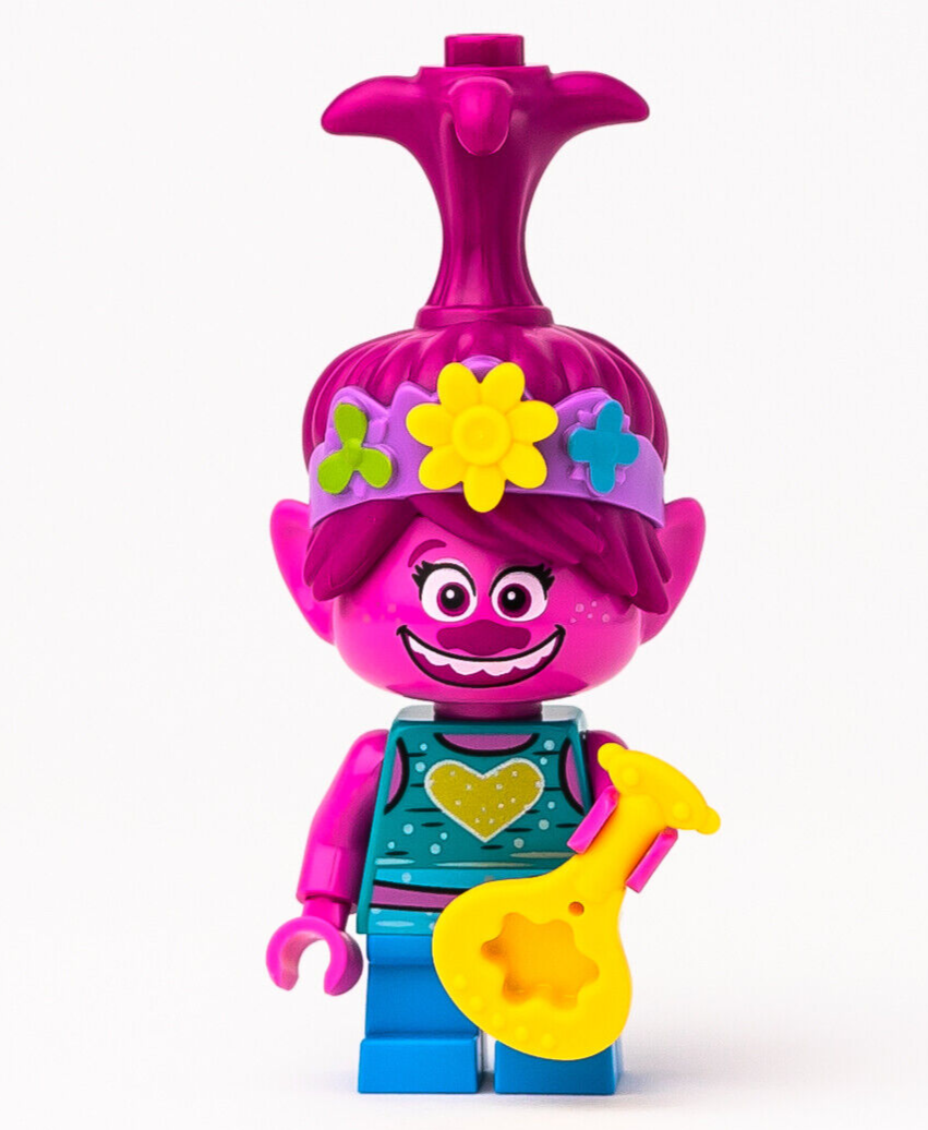New LEGO Poppy Minifigure w/ Mandolin - Trolls World Tour - 41255 