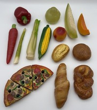 Vtg 1990s Realistic Pretend Play Food 1988 Pizza Hut Supreme Vegetable Bread LOT