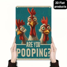 Metal Plaque Aluminum Sign 8x12 Inch Humorous Chicken Funny Decor
