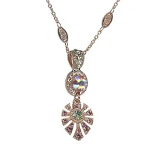 Necklace Pendant by Mariana Woman Boho Rose and Peridot Swarovski Crystals