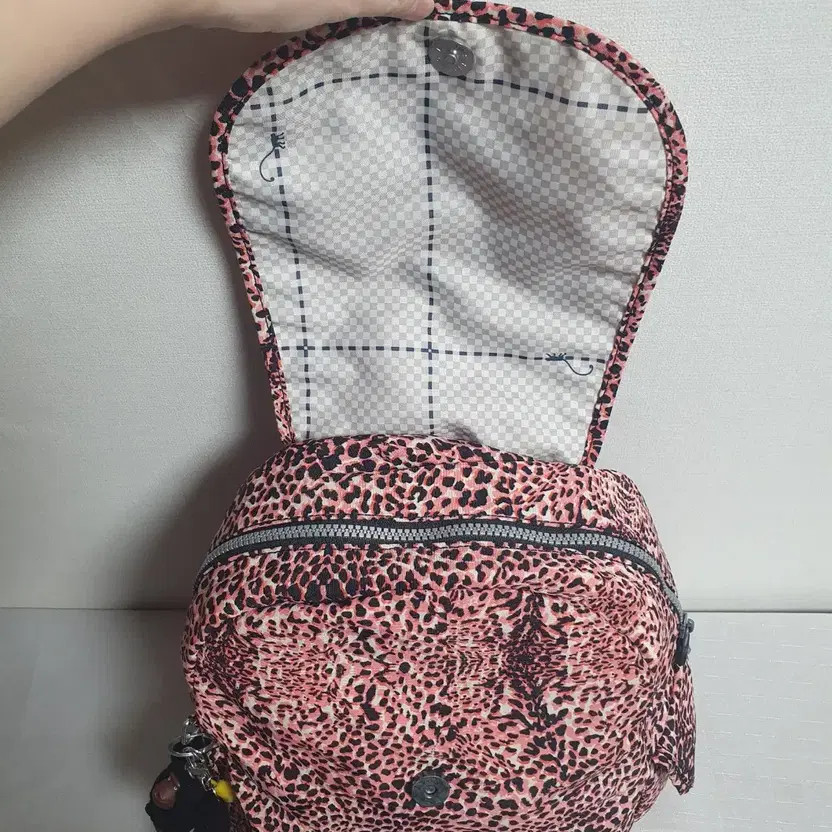 Kipling Leopard Pattern Backpack - Pink & Black A… - image 4
