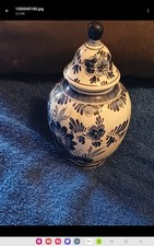 Vase mit Deckel Delfter Porzellan