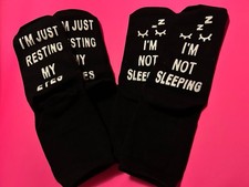 Do Not Disturb Im Gaming Socks Novelty Gamer Gift Black White  Adult size 3-12 