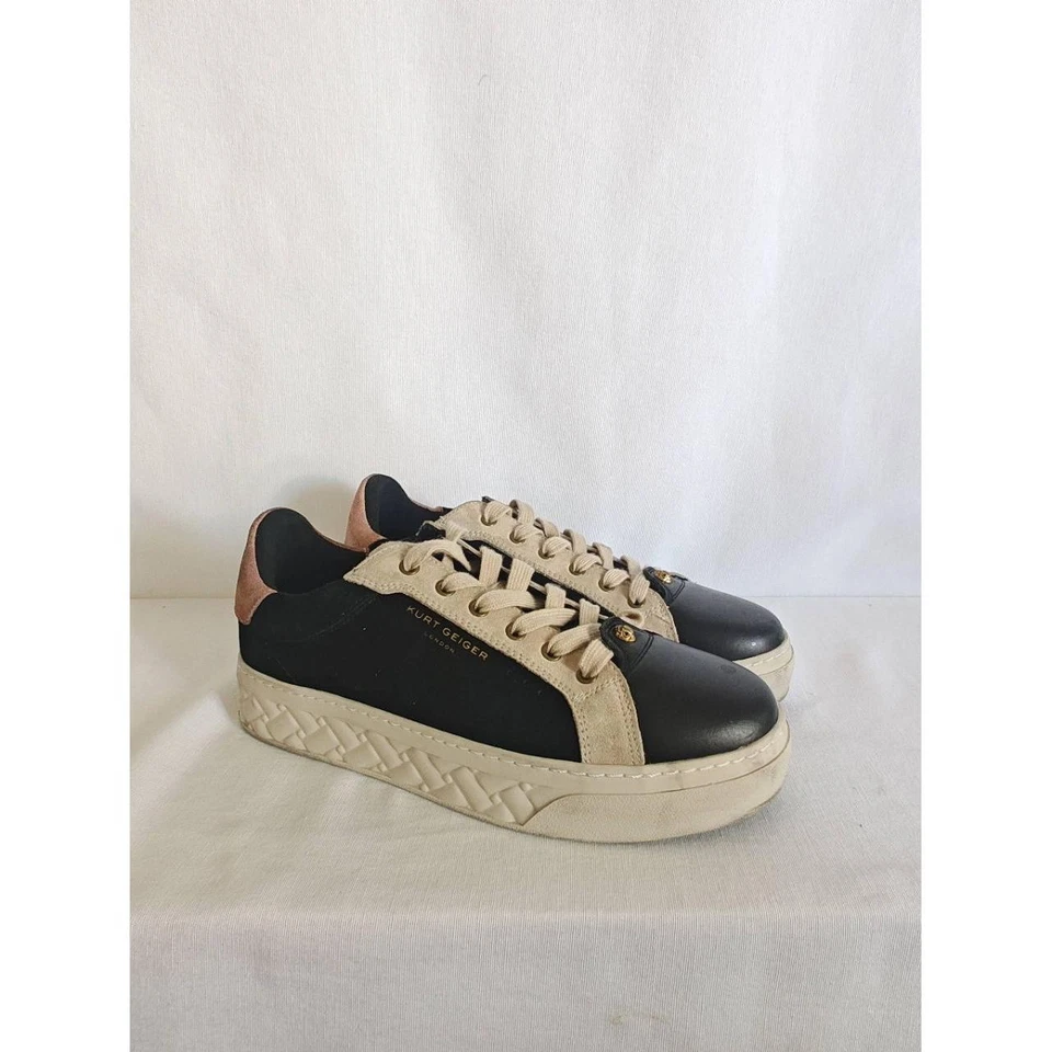 Kurt Geiger London Kensington Cupsole Suede Sneakers Suede Leather Black EU 39 - Image 4 of 4