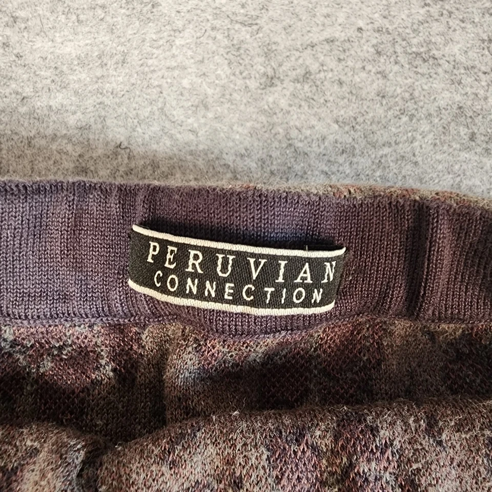 Falda midi para mujer Peruvian Connection estampado floral de encaje azul tejido Foto 2 de 4