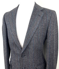 Vtg Polo University Club Ralph Lauren Mens 41 Tweed Sport Coat Herringbone Brown