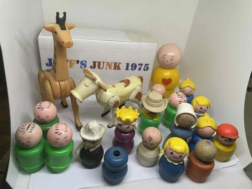 Vtg Fisher Price Little People Shabby Chic /Damaged figure lot READ Below queen