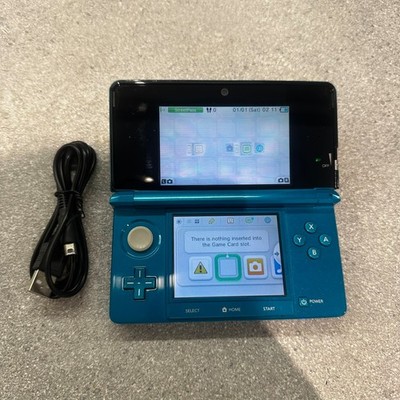Nintendo 3DS Aqua Blau Handheld-Spielkonsole Getestet Funktioniert Sehr Guter Zustand