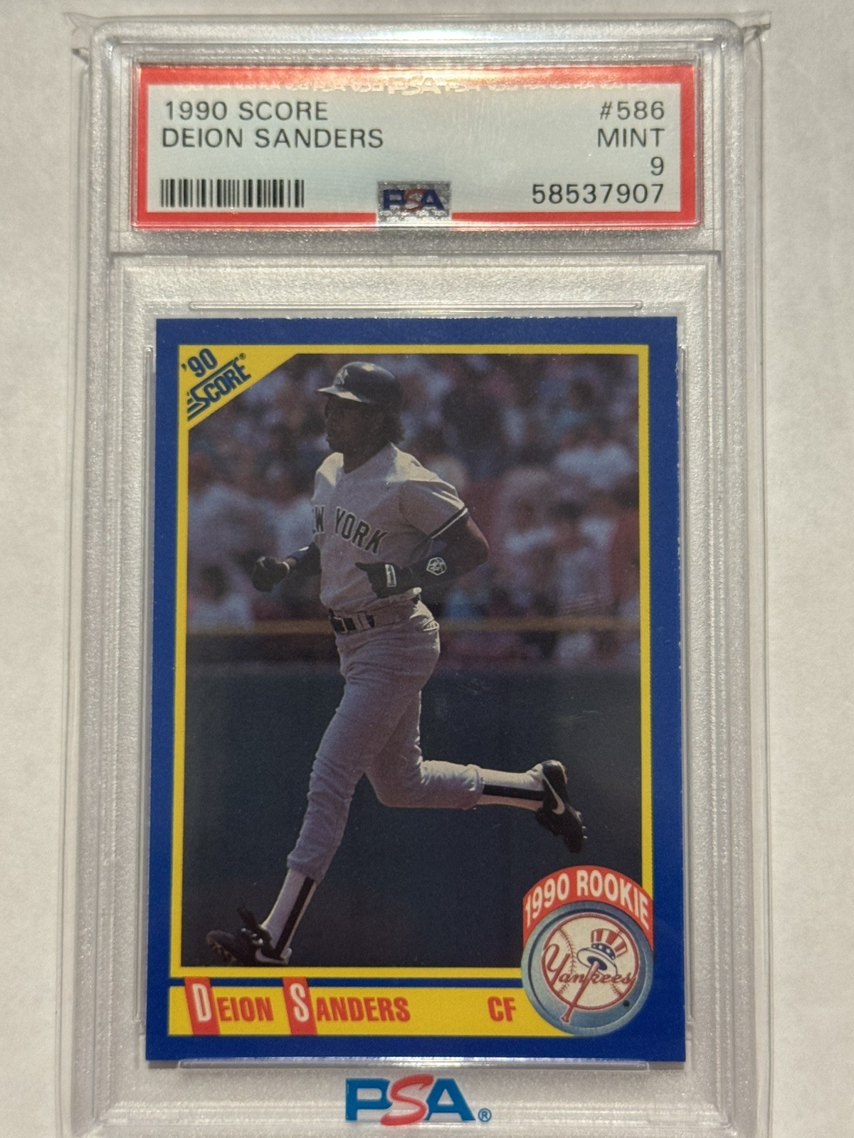 1990 Score Deion Sanders #586 PSA 9 MINT Rookie RC