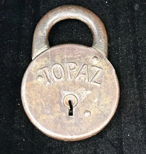 Vintage Topaz Eagle Lock Company Trunk Padlock No Key Terryville, Connecticut