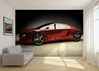 Teenager Car decor wallpaper red sports super car kids bedroom wall mural decor - Image 1 of 4