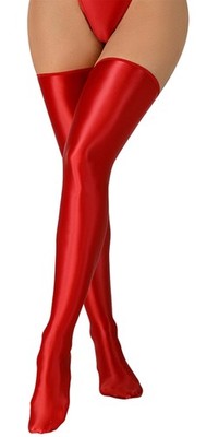 Women's Oil Shiny Sexy Pantyhose Sheer Opaque Tights for Dating One Size, Red 