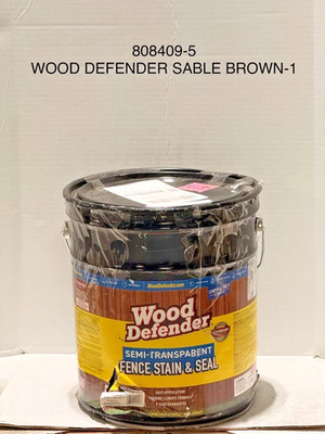 Wood Defender Semi-Transparent Fence Stain Sable Brown Dented Can 5 gallon