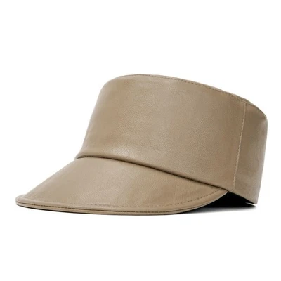 Chapeau Casquette Plate Imperméable Ajustable en Cuir Synthétique Femme Outdoor - Photo 1/4