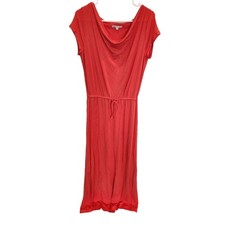 GAP Womens Sz M Maxi Dress Scoop Neck Red Orange Solid