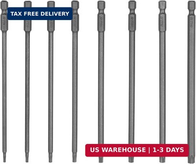 8PCS 6 inch(150mm) Length Long Torx Security Screwdriver Bit Sets T8 T10 T15 T20