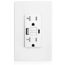 GFCI Outlet 20 Amp, ETL Listed, Charging Power Outlet with USB C USB A Ports