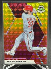2021 Panini Mosaic - Jesse Winker - Choice Fusion Red & Yellow Mosaic /64