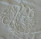 Antique Estate Fine Linen Monogrammed AFE Sheet 109” L x 89” W