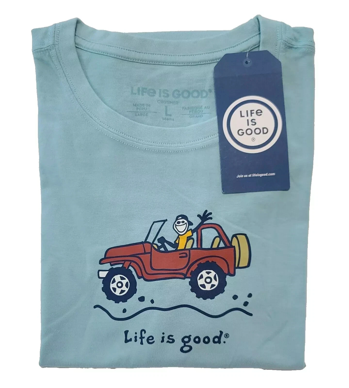 LIFE IS GOOD SS Shirt Vintage Crusher Tee OFF ROAD JAKE Jeep Chest48in Mens L