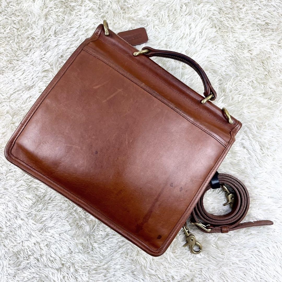Vintage Coach 9927 Shoulder Bag Turnlock Leather Brown