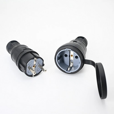 #ad #ad EU Waterproof Socket Plug 16A 250V IP54 Plastic Elastomer Rubber TPE DIY $23.06