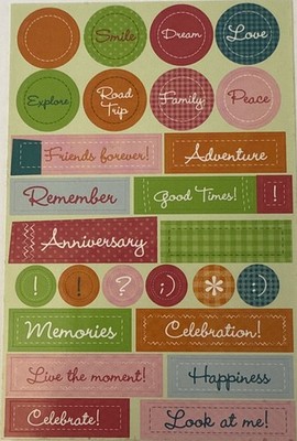 PHOTO ALBUM ACCENTS CAPTION(#2)Stickers(27pc) Memories Celebration Card Making 
