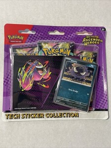 Pokemon Ascended Heroes 3 Pack Tech Sticker Collection Gastly Sealed Rare Mint🔥