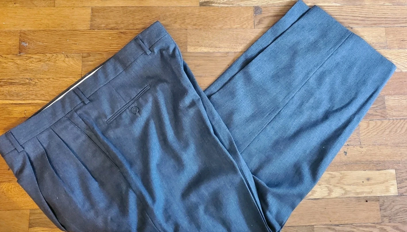 Pantalone elegante vintage Givenchy Monsieur 40x28 reg uomo grigio dritto plissettato
