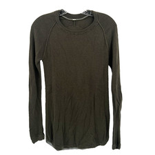 LULULEMON Women's 6 Sit In Lotus Merino Wool Long-Sleeve Sweater in Dark Olive