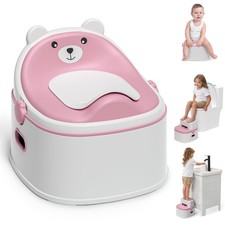 3-in-1 Toddler Potty Training Seat with Step Stool - Easy Clean Anti-Slip