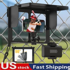 Phone Fence Mount with Adjustable Shade Mount w/Power Bank Clip for iPhone GoPro