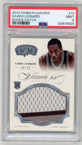 KAWHI LEONARD 2012-13 Panini Flawless Game-Worn Rookie Patches /25 PSA 9
