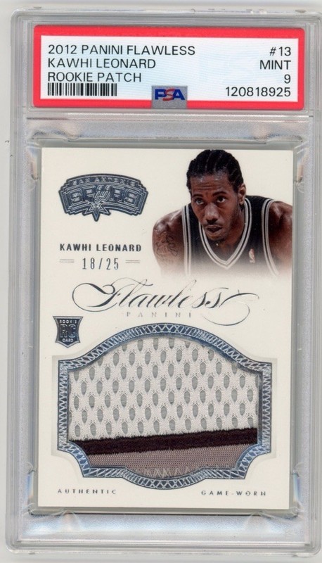 KAWHI LEONARD 2012-13 Panini Flawless Game-Worn Rookie Patches /25 PSA 9