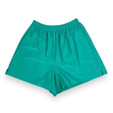 Land's End Women's VTG Teal Nylon Spandex Mom Shorts Gorpcore Aerobics M