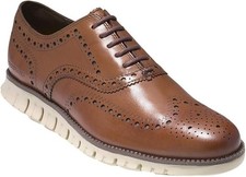 Zapatos Oxford COLE HAAN Zerogrand punta de ala para hombre talla 11 bronceado británico