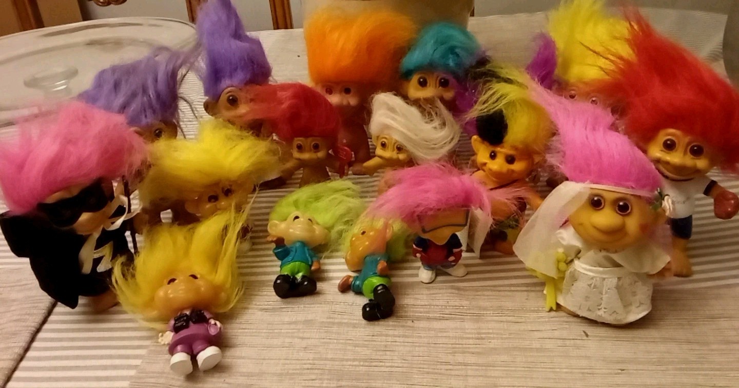 Vintage 90s Troll Dolls Lot of 17 Collectible Bundle Some With Original Clothes