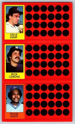 Joe Charboneau / Bruce Bochte / Frank White 1981 Topps Scratch-Offs 12 / 30 / 47
