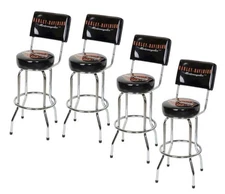 Harley-Davidson Bar & Shield Bar Stool With Back Rest HDL-12204 SET OF 4