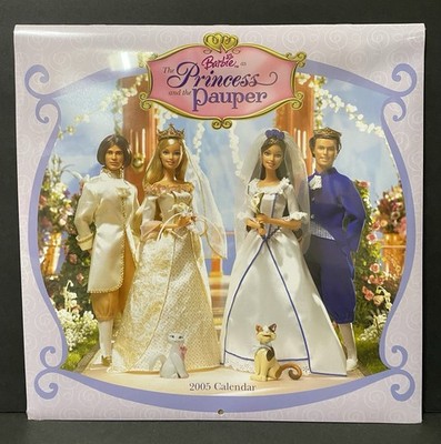 2005 RARE Barbie as Princess and the Pauper Calendar SEALED - READ DESCRIPTION