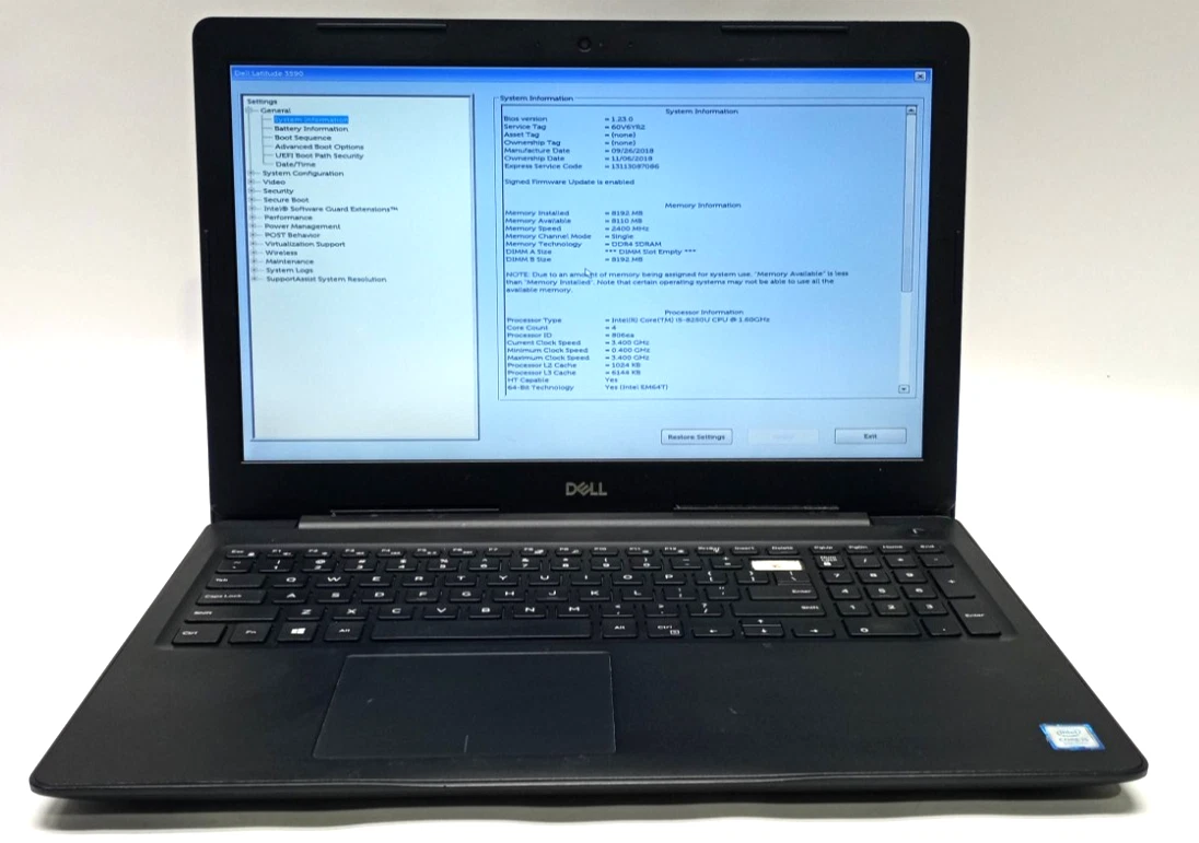 Dell Intel Core i5 8th Gen. PC Laptops & Netbooks 256 GB SSD