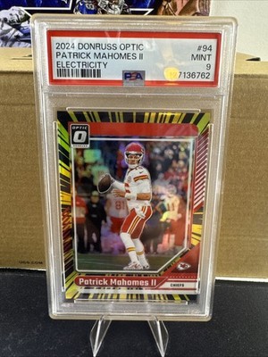 2024 Donruss Optic Patrick Mahomes Electricity /75 PSA 9
