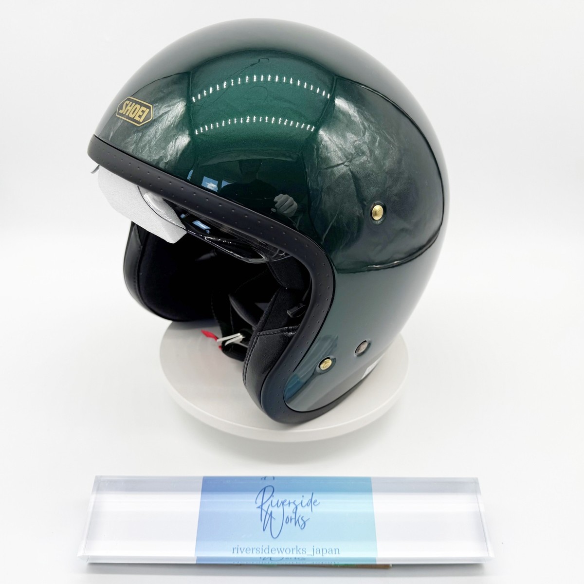 Shoei J O British Green Open Face Scooter Motorcycle Jet Helmet