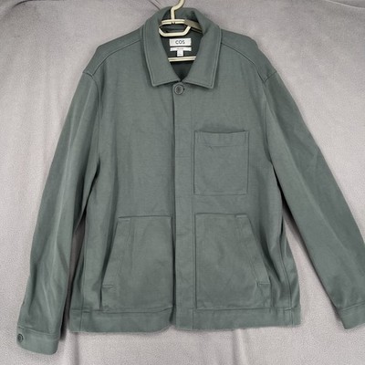 Cos Jacket Mens Extra Large Green Button Point Collar Relaxed Workwear Overshirt