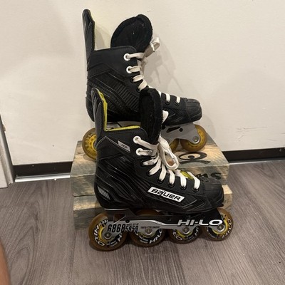 Bauer RS Inline Hockey Skates Size 1 Youth Black  Hi-Lo Aluminum Chassis