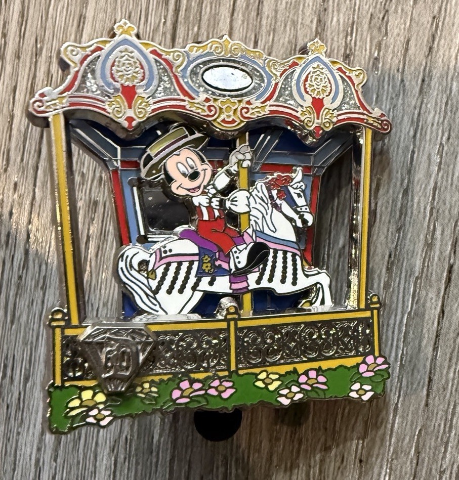 Disney King Arthur Carrousel Mickey Mouse Limited Edition 50th Anniversary Pin